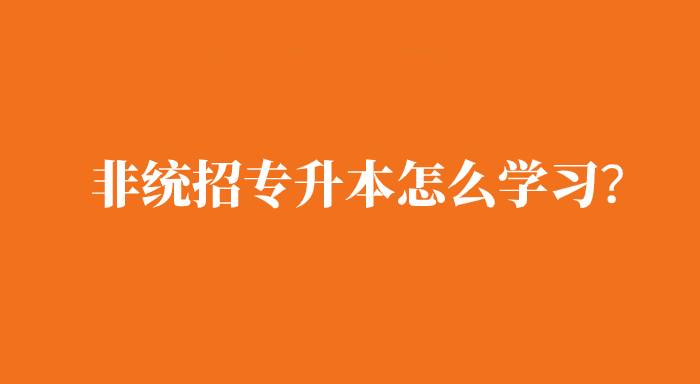 非統(tǒng)招專(zhuān)升本是怎么學(xué)習(xí)的？