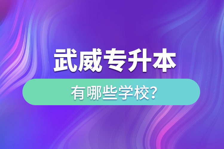 武威專升本有哪些學(xué)校？