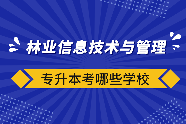 林業(yè)信息技術(shù)與管理專升本考哪些學校