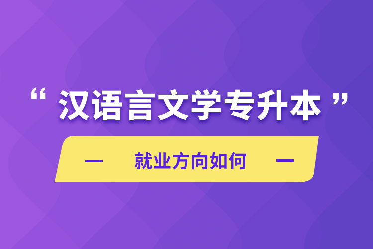 漢語言文學專升本就業(yè)方向如何