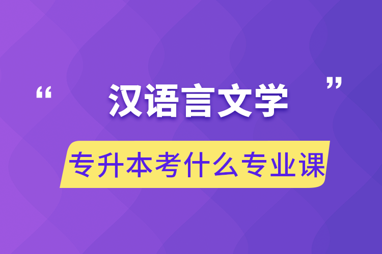 漢語言文學(xué)專升本考什么專業(yè)課