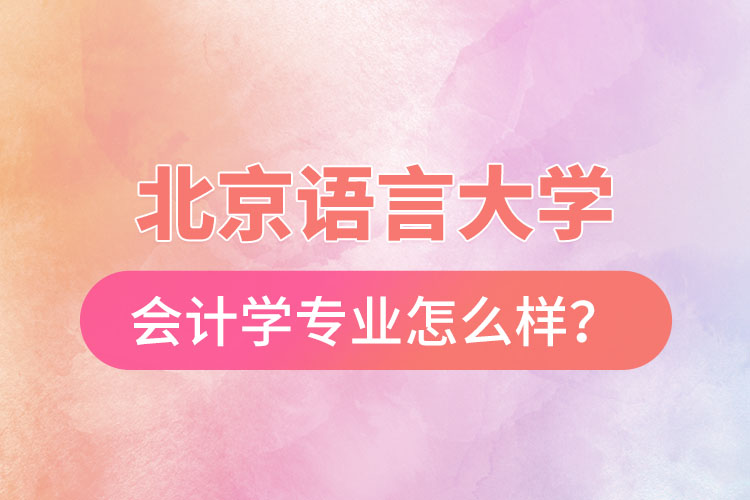 北京語言大學(xué)會(huì)計(jì)學(xué)專業(yè)怎么樣？