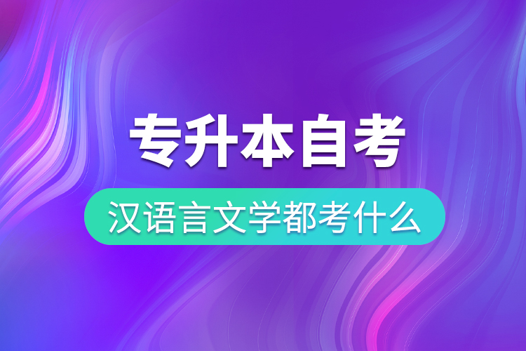 專升本自考漢語言文學(xué)都考什么