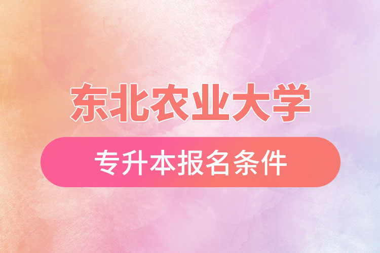 東北農(nóng)業(yè)大學專升本報名條件？