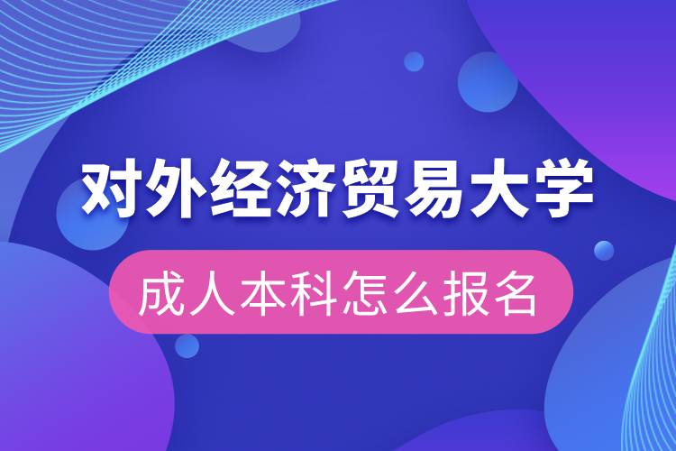 對外經(jīng)濟貿(mào)易大學成人本科怎么報名