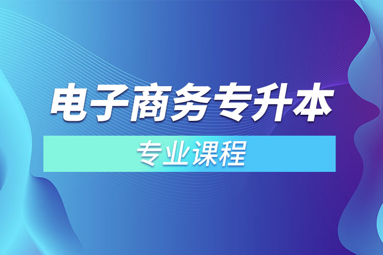 電子商務專升本專業(yè)課程有哪些？