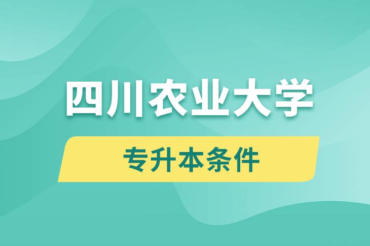 四川農(nóng)業(yè)大學(xué)專升本要什么條件？