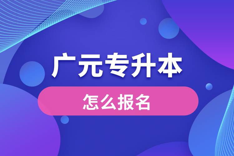 廣元專升本網(wǎng)站入口和怎么報名