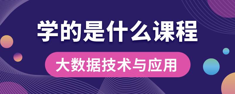 大數(shù)據(jù)技術與應用學的是什么課程