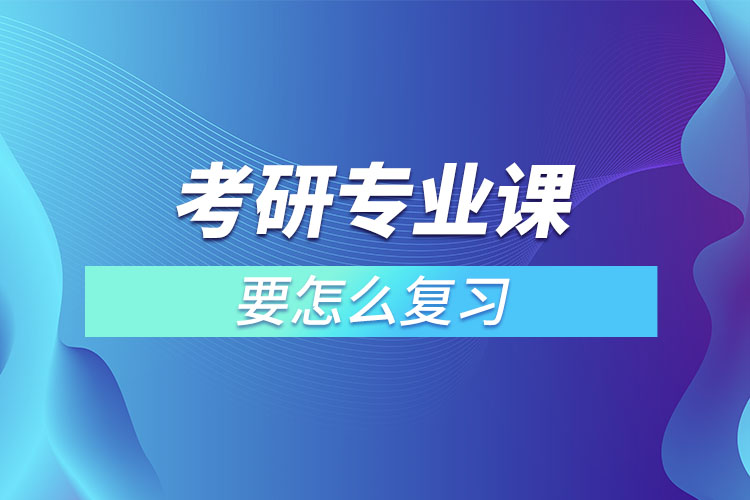 考研專業(yè)課要怎么復習