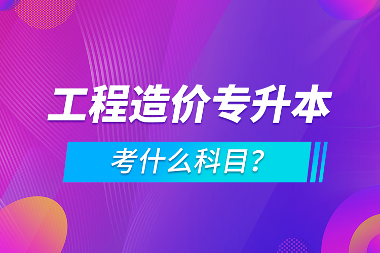 工程造價(jià)專升本考什么科目？