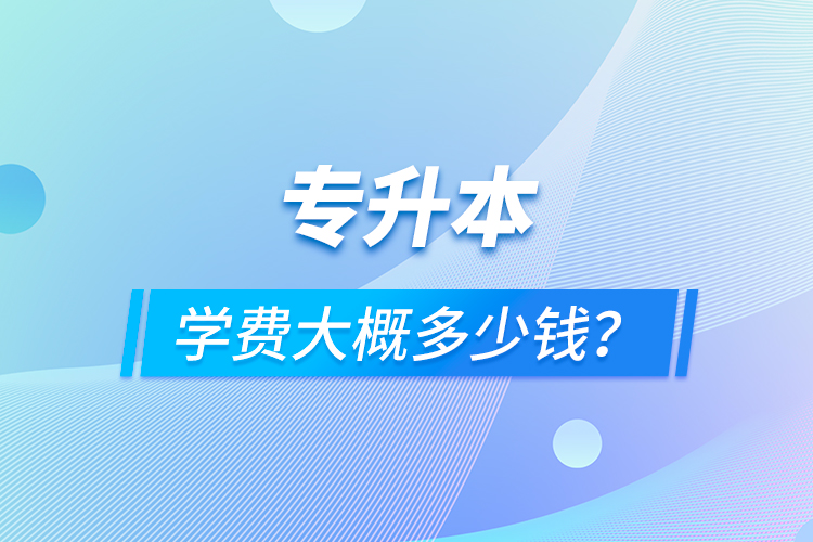 專升本學(xué)費(fèi)大概多少錢？