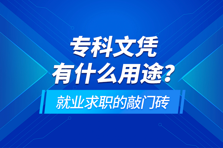 ?？莆膽{有什么用途？就業(yè)求職的敲門磚