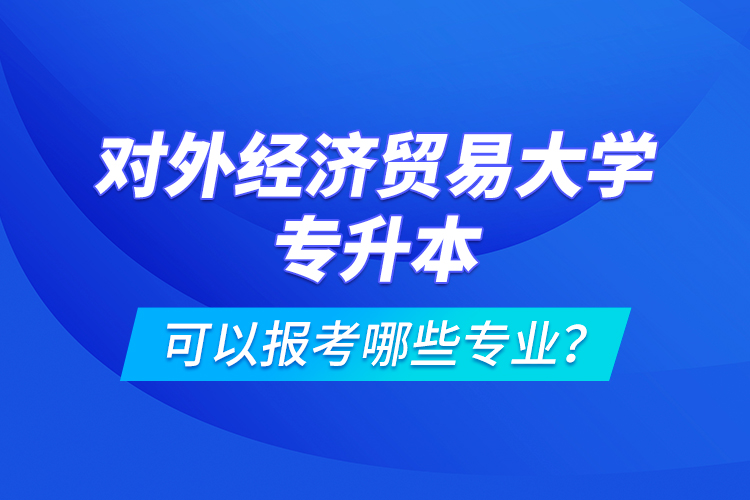 對外經濟貿易大學專升本可以報考哪些專業(yè)？