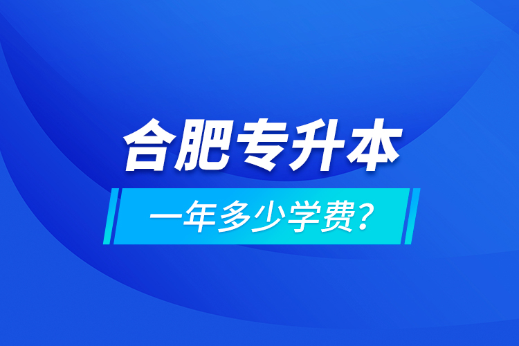 合肥專升本一年多少學費？