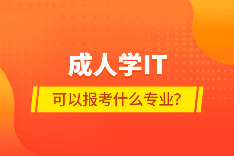 成人學(xué)IT可以報(bào)考什么專業(yè)？