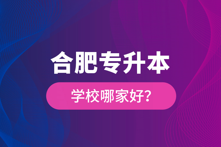 合肥專升本學(xué)校哪家好？