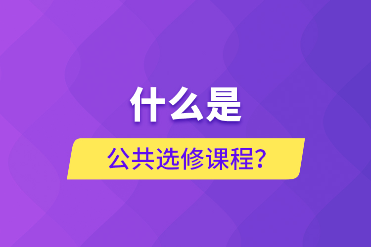 什么是公共選修課程？