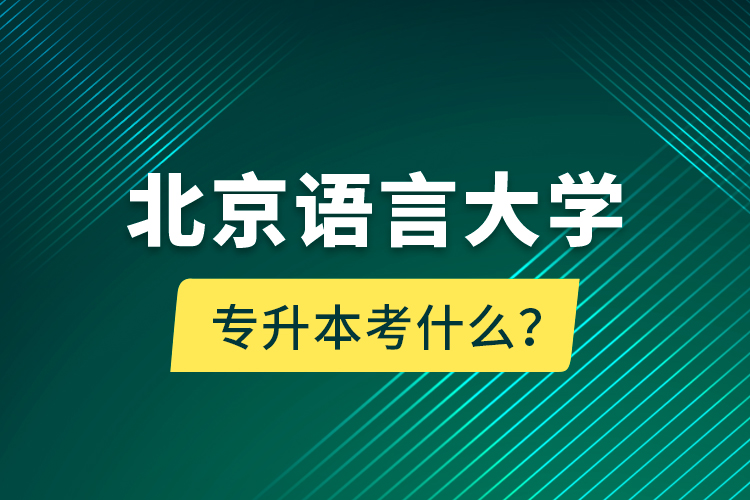 北京語言大學(xué)專升本考什么？