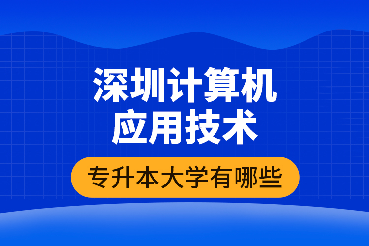 深圳計(jì)算機(jī)應(yīng)用技術(shù)專升本大學(xué)有哪些