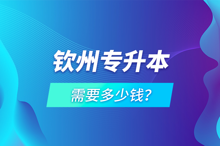 欽州專升本需要多少錢？