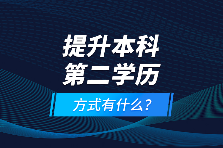 提升本科第二學(xué)歷方式有什么？