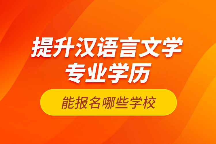 提升漢語言文學專業(yè)學歷能報名哪些學校