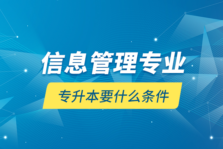 信息管理專業(yè)專升本要什么條件？