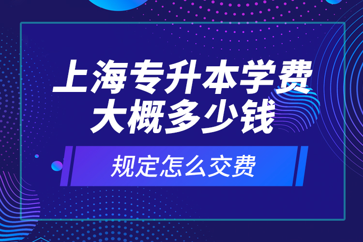 上海專升本學費大概多少錢？規(guī)定怎么交費？