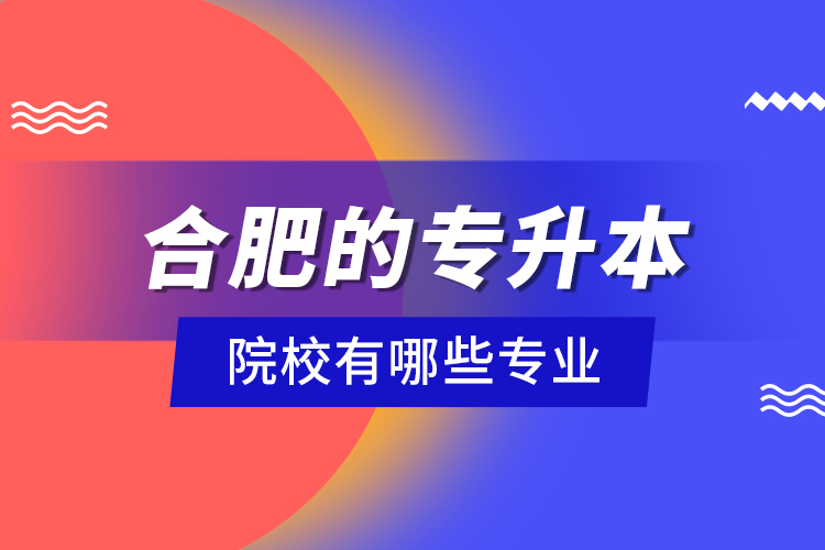 合肥的專升本院校有哪些專業(yè)？