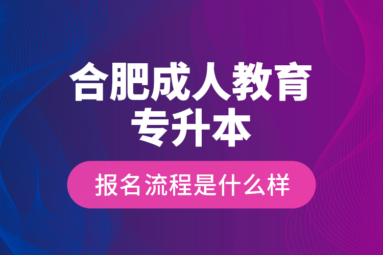 合肥成人教育專升本報(bào)名流程是什么樣？