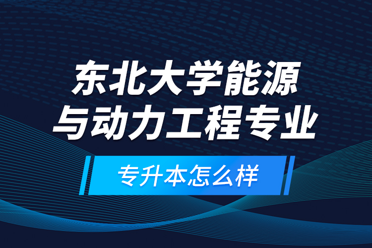 東北大學(xué)能源與動(dòng)力工程專業(yè)專升本怎么樣？