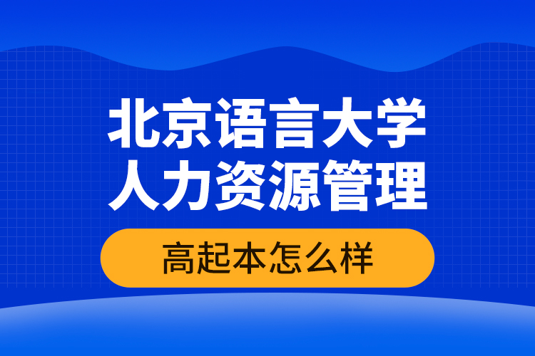 北京語言大學(xué)人力資源管理高起本怎么樣？