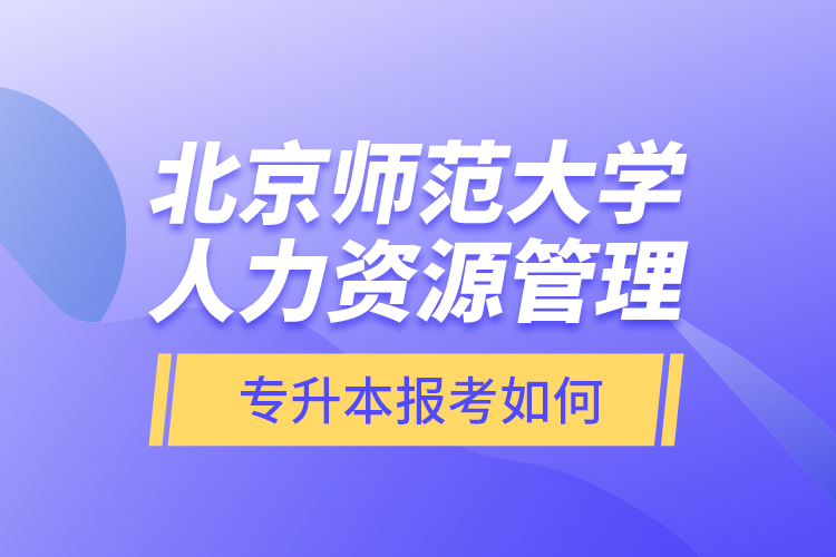 北京師范大學(xué)人力資源管理專升本報(bào)考如何？