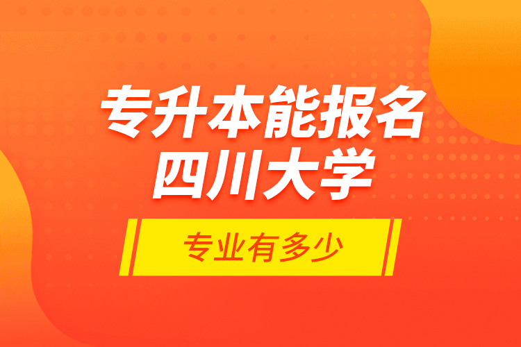 專升本能報名四川大學(xué)專業(yè)有多少？