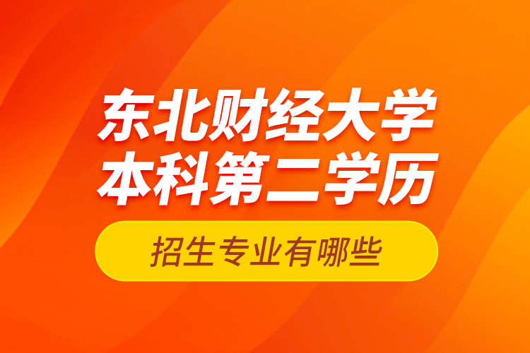 東北財(cái)經(jīng)大學(xué)本科第二學(xué)歷招生專業(yè)有哪些？