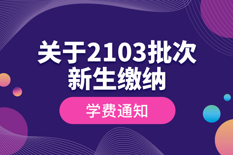 關(guān)于2103批次新生繳納學(xué)費通知